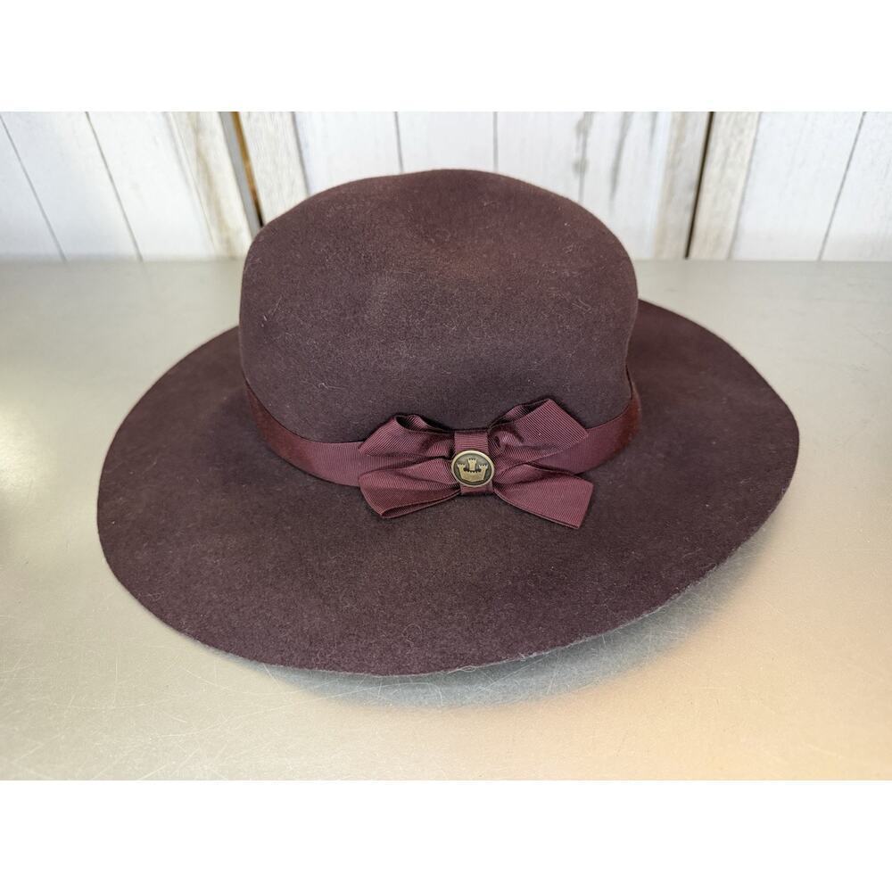 Goorin Bros Women's Small Purple Wool Felt Wide Brim Fedora Boho Hat